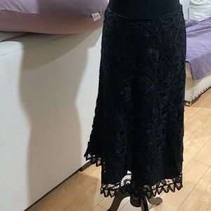 black lace overlay skirt